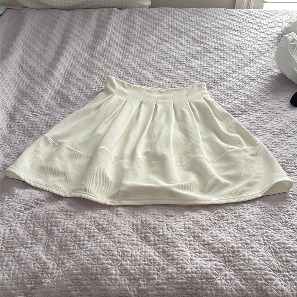 She + Sky Cream Mini Skirt
